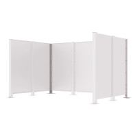 Garbage Bins Privacy Screen Modular System - Corner Posts Made of Steel (H 1500 mm) - Silk Grey, on Floor Plates.