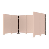 Garbage Bins Privacy Screen Modular System - Steel Corner Post (H 1500 mm) - Chocolate Brown, on Ground Plates.