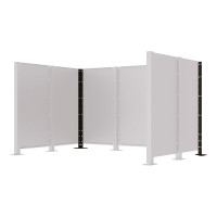 Mülltonnen Sichtschutz Modulares System - Eckpfosten aus Stahl (H 1500 mm) - Tiefschwarz, auf Bodenplatten