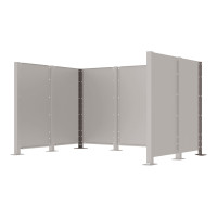 Garbage Bins Privacy Screen Modular System - Corner Posts made of Steel (H 1500 mm) - Procity Grey, on Base Plates.