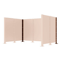 Mülltonnen Sichtschutz Modulares System - Eckpfosten aus Stahl (H 1500 mm) - Rost Corten-Effekt, auf Bodenplatten