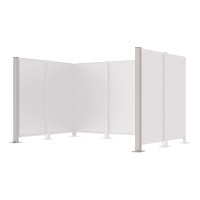 Wheelie Bins Privacy Screen Modular System - End Posts Made of Steel (H 1500 mm) - Silk Grey, on Base Plates.