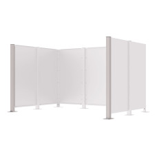 Wheelie Bins Privacy Screen Modular System - End Posts Made of Steel (H 1500 mm) - Silk Grey, on Base Plates.