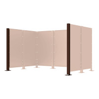 Garbage Bins Privacy Screen Modular System - Steel End Posts (H 1500 mm) - Chocolate Brown, on Base Plates.