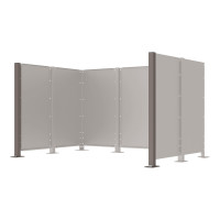 Garbage Bins Privacy Screen Modular System - Steel End Post (H 1500 mm) - Procity Grey, on Base Plates
