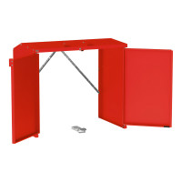 Mülltonnenbox Stahl 770L/240L | Ohne Rückwand | Struktur: Verkehrsrot | Obere Klappen: Verkehrsrot | abschließbar