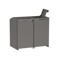 Steel Waste Bin Enclosure 770L/240L | Without Back Wall | Finish: Procity Grey | Upper Flaps: Procity Grey | Lockable.