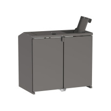 Steel Waste Bin Enclosure 770L/240L | Without Back Wall | Finish: Procity Grey | Upper Flaps: Procity Grey | Lockable.
