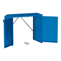 Mülltonnenbox Stahl 770L/240L | Ohne Rückwand | Struktur: Enzianblau | Obere Klappen: Enzianblau | abschließbar