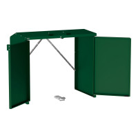 Mülltonnenbox Stahl 770L/240L | Ohne Rückwand | Struktur: Moosgrün | Obere Klappen: Moosgrün | abschließbar
