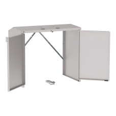 Mülltonnenbox Stahl 770L/240L | Ohne Rückwand | Struktur: Seidengrau | Obere Klappen: Seidengrau | abschließbar