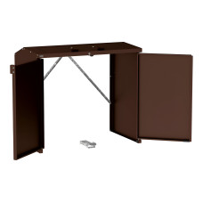 Mülltonnenbox Stahl 770L/240L | Ohne Rückwand | Struktur: Schokoladenbraun | Obere Klappen: Schokoladenbraun | abschließbar