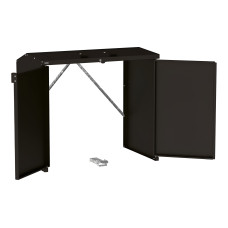 Mülltonnenbox Stahl 770L/240L | Ohne Rückwand | Struktur: Tiefschwarz | Obere Klappen: Tiefschwarz | abschließbar