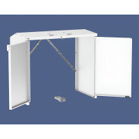 Mülltonnenbox Stahl 770L/240L | Ohne Rückwand | Struktur: Reinweiß | Obere Klappen: Reinweiß | abschließbar
