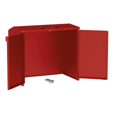 Mülltonnenbox Stahl 770L/240L | Mit Rückwand | Struktur: Purpurrot | Obere Klappen: Purpurrot | mit Schloss