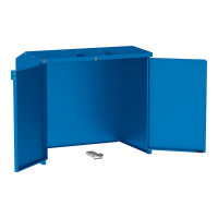 Trash Bin Box Steel 770L/240L | With Back Wall | Finish: Gentian Blue | Upper Flaps: Gentian Blue | with Lock.