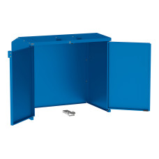 Mülltonnenbox Stahl 770L/240L | Mit Rückwand | Struktur: Enzianblau | Obere Klappen: Enzianblau | mit Schloss