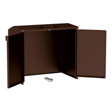 Mülltonnenbox Stahl 770L/240L | Mit Rückwand | Struktur: Schokoladenbraun | Obere Klappen: Schokoladenbraun | mit Schloss