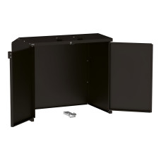 Mülltonnenbox Stahl 770L/240L | Mit Rückwand | Struktur: Tiefschwarz | Obere Klappen: Tiefschwarz | mit Schloss