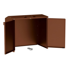 Mülltonnenbox Stahl 770L/240L | Mit Rückwand | Struktur: Rost Corten-Effekt | Obere Klappen: Rost Corten-Effekt | mit Schloss