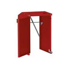 Mülltonnenbox Stahl 240L-360L | Ohne Rückwand | Struktur: Purpurrot | Obere Klappen: Purpurrot | abschließbar