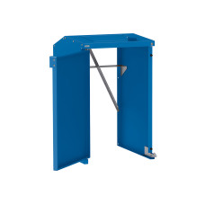 Mülltonnenbox Stahl 240L-360L | Ohne Rückwand | Struktur: Enzianblau | Obere Klappen: Enzianblau | abschließbar