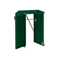 Steel Waste Bin Enclosure 240L-360L | Without Back Panel | Finish: Moss Green | Top Flaps: Moss Green | Lockable