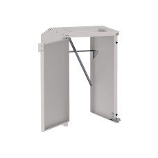 Mülltonnenbox Stahl 240L-360L | Ohne Rückwand | Struktur: Seidengrau | Obere Klappen: Seidengrau | abschließbar