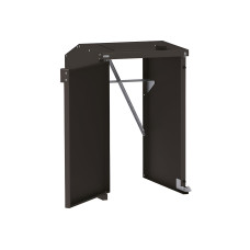 Mülltonnenbox Stahl 240L-360L | Ohne Rückwand | Struktur: Tiefschwarz | Obere Klappen: Tiefschwarz | abschließbar