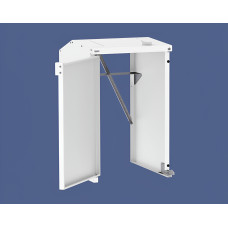 Mülltonnenbox Stahl 240L-360L | Ohne Rückwand | Struktur: Reinweiß | Obere Klappen: Reinweiß | abschließbar