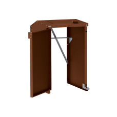 Mülltonnenbox Stahl 240L-360L | Ohne Rückwand | Struktur: Rost Corten-Effekt | Obere Klappen: Rost Corten-Effekt | abschließbar