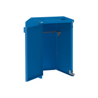Steel Waste Bin Enclosure 240L-360L | With Back Panel | Finish: Gentian Blue | Top Flaps: Gentian Blue | Lockable.