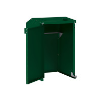 Mülltonnenbox Stahl 240L-360L | Mit Rückwand | Struktur: Moosgrün | Obere Klappen: Moosgrün | abschließbar