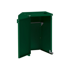 Mülltonnenbox Stahl 240L-360L | Mit Rückwand | Struktur: Moosgrün | Obere Klappen: Moosgrün | abschließbar