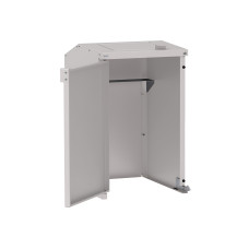 Mülltonnenbox Stahl 240L-360L | Mit Rückwand | Struktur: Seidengrau | Obere Klappen: Seidengrau | abschließbar