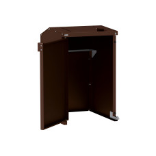Mülltonnenbox Stahl 240L-360L | Mit Rückwand | Struktur: Schokoladenbraun | Obere Klappen: Schokoladenbraun | abschließbar