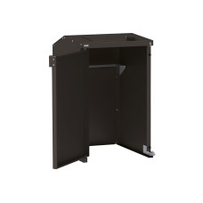 Mülltonnenbox Stahl 240L-360L | Mit Rückwand | Struktur: Tiefschwarz | Obere Klappen: Tiefschwarz | abschließbar