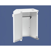 Mülltonnenbox Stahl 240L-360L | Mit Rückwand | Struktur: Reinweiß | Obere Klappen: Reinweiß | abschließbar
