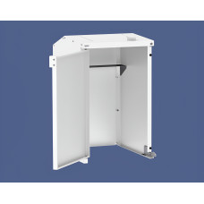 Mülltonnenbox Stahl 240L-360L | Mit Rückwand | Struktur: Reinweiß | Obere Klappen: Reinweiß | abschließbar