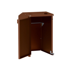 Mülltonnenbox Stahl 240L-360L | Mit Rückwand | Struktur: Rost Corten-Effekt | Obere Klappen: Rost Corten-Effekt | abschließbar