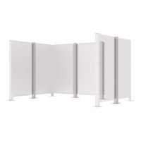 Mülltonnen Sichtschutz Modulares System - Mittelpfosten aus Stahl (H 1500 mm) - Seidengrau, auf Bodenplatten