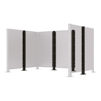 Garbage Bin Privacy Screen Modular System - Center Post made of Steel (H 1500 mm) - Jet Black, on Ground Plates.