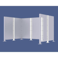 Mülltonnen Sichtschutz Modulares System - Mittelpfosten aus Stahl (H 1500 mm) - Reinweiß, auf Bodenplatten