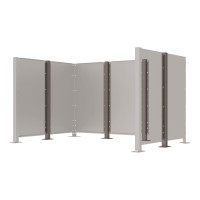 Garbage Bins Privacy Screen Modular System - Middle Post made of Steel (H 1500 mm) - Procity Grey, on Base Plates