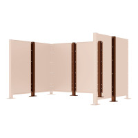 Mülltonnen Sichtschutz Modulares System - Mittelpfosten aus Stahl (H 1500 mm) - Rost Corten-Effekt, auf Bodenplatten