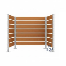 Garbage Bins Privacy Screen Made of Compact Laminate - Complete Set (1500x1500 mm, Galvanized).