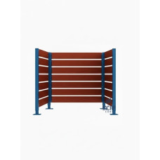 Garbage Bin Privacy Screen made of Compact Laminate - Complete Set (1500x1500 mm, Gentian Blue)