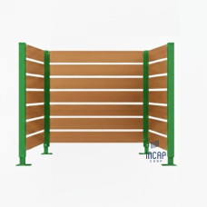 Garbage Bins Privacy Screen made of Compact Laminate - Complete Set (1500x1500 mm, Moss Green)