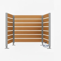 Mülltonnen Sichtschutz aus Kompakt-Laminat – Komplettset (1500x1500 mm, Seidengrau)