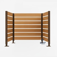 Garbage Bins Privacy Screen made of Compact Laminate – Complete Set (1500x1500 mm, Chocolate Brown)